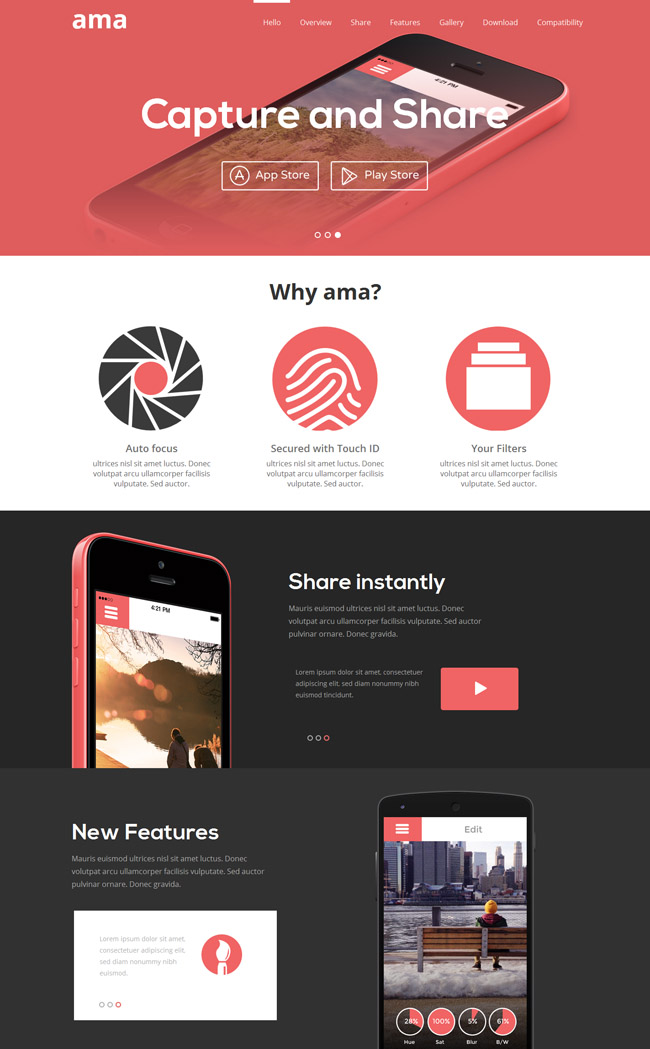 手機(jī)APP粉色網(wǎng)站模板