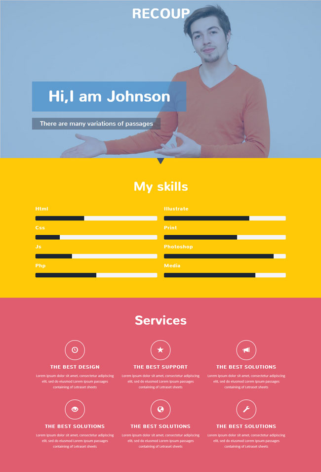 個人技能展示網(wǎng)頁模板