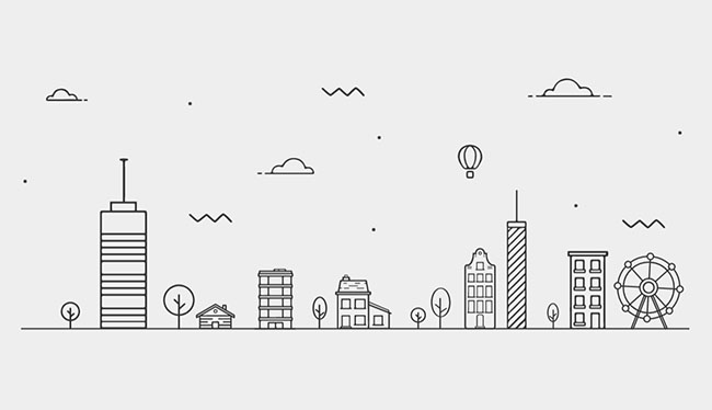 jQuery城市建筑視差動畫特效